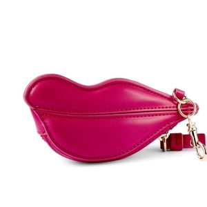 DVF Magenta Pink Lip Coin Pouch Key Fob